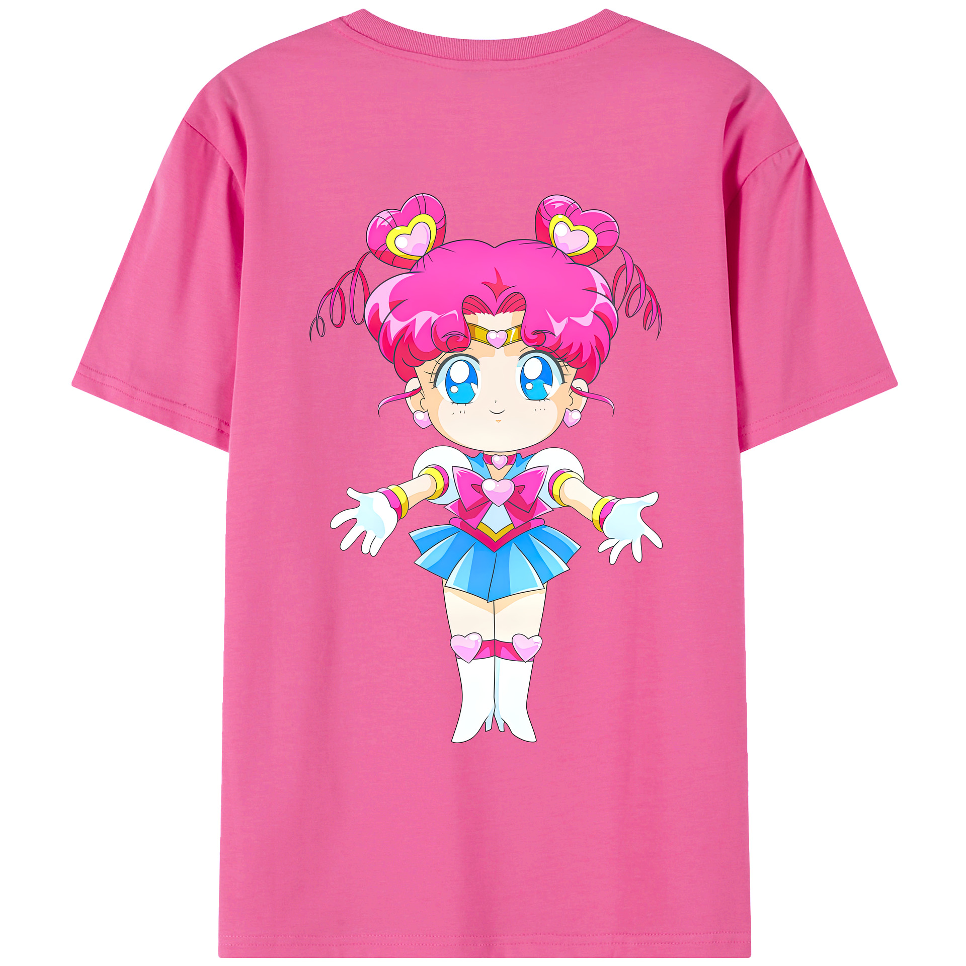 （画像用） 美少女戦士セーラームーン ちびうさ Sailor Moon Chibiusa Tsukino Usagi Small Lady Serenity レディース半袖Tシャツ(バックプリント)